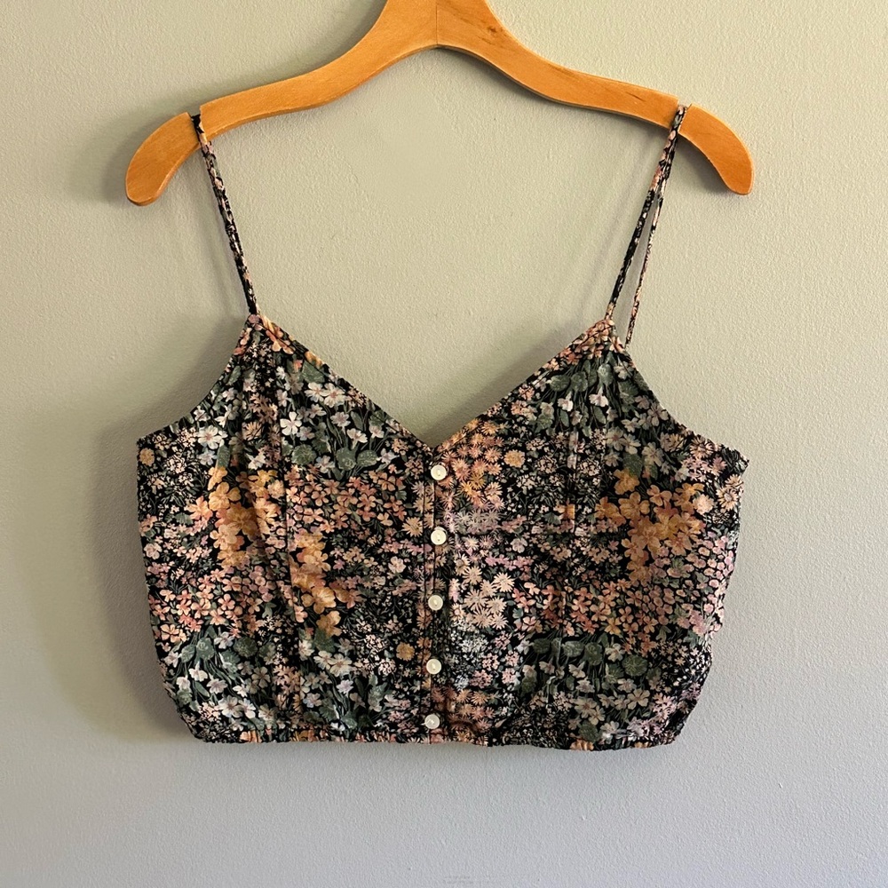 American Eagle Outfitters Floral Camisole in Black and Pink
